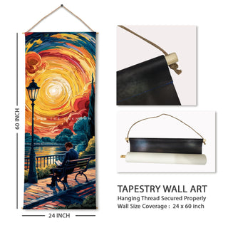 Travel Wall Hanging Tapestry. Thick fabric, Ready to Hang Wall Décor. Size 24 In x 60 In. (TRVLTPS006)