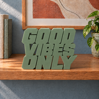 Good Vibes Only desk letters in Army Green