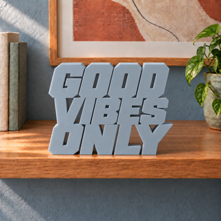Good Vibes Only desk letters in Light Gray