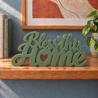 Bless This Home desk letters in Army Green
