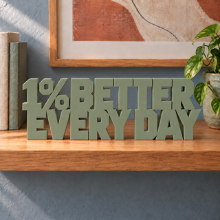 1% Better Every Day desk letters in Army Green