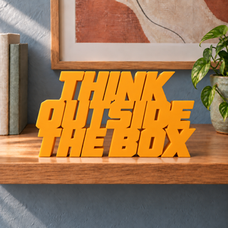 Think Outside the Box desk letters in Orange