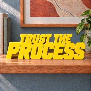 Trust the Process desk letters in Yellow