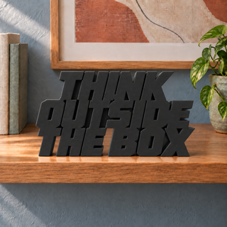 Think Outside the Box desk letters in Black