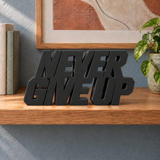Never Give Up desk letters in Black