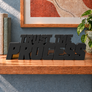Trust the Process desk letters in Black