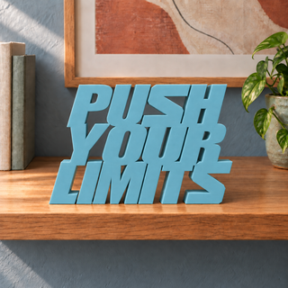 Push Your Limits desk letters in Teal Blue