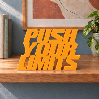 Push Your Limits desk letters in Orange