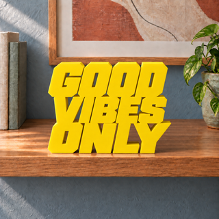 Good Vibes Only desk letters in Yellow