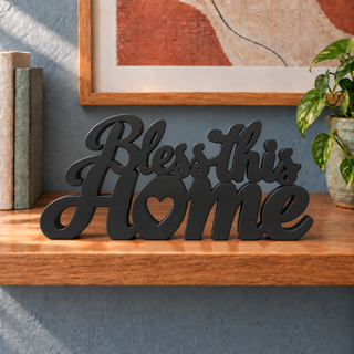 Bless This Home desk letters in Black