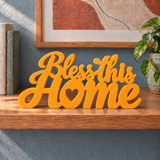 Bless This Home desk letters in Orange