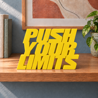 Push Your Limits desk letters in Yellow