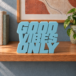 Good Vibes Only desk letters in Teal Blue