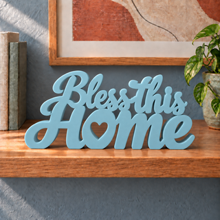 Bless This Home desk letters in Teal Blue