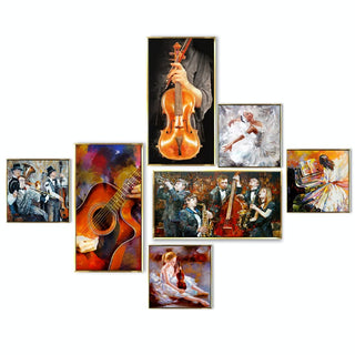 Music Canvas Floating Frame Collage Painting for Bedroom