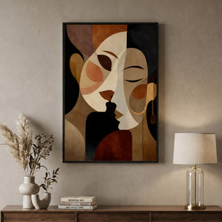 Abstract Faces Wall Art | Contemporary Portrait Decor, HD Canvas Print, Ready to Hang. (MOWA79)