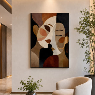 Abstract Faces Wall Art | Contemporary Portrait Decor, HD Canvas Print, Ready to Hang. (MOWA79)