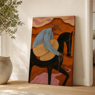 Desert Rider Wall Art, Modern Equestrian, HD Canvas Print, Ready to Hang. (MOWA81)