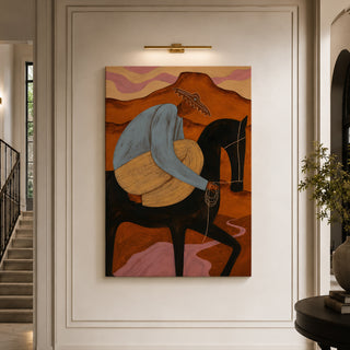 Desert Rider Wall Art, Modern Equestrian, HD Canvas Print, Ready to Hang. (MOWA81)