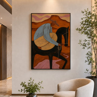 Desert Rider Wall Art, Modern Equestrian, HD Canvas Print, Ready to Hang. (MOWA81)