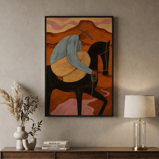 Desert Rider Wall Art, Modern Equestrian, HD Canvas Print, Ready to Hang. (MOWA81)