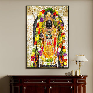 Ram Lalla Ayodhya Canvas Painting For Home Decor, Office walls and Mandir Wall Decoration (RMWA01)