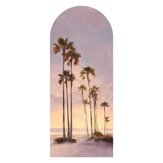 Palm Tree Sunset Arch Wall Mural – Peel & Stick Tropical Beach Wallpaper – Waterproof Self Adhesive Canvas Texture for Bedroom, Living Room & Entryway, 6ft x 2.5ft (VDWS04)