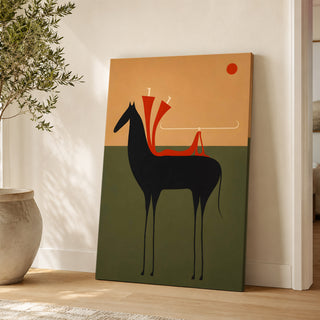 Crimson Rider Wall Art | Premium Modern Decor | HD Canvas Print, Ready to Hang. (MOWA83)