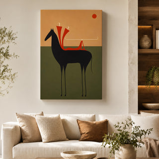 Crimson Rider Wall Art | Premium Modern Decor | HD Canvas Print, Ready to Hang. (MOWA83)