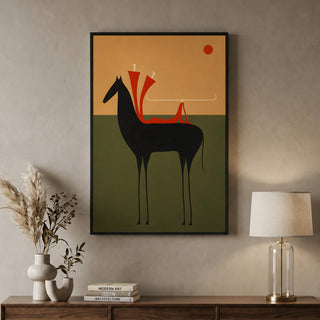 Crimson Rider Wall Art | Premium Modern Decor | HD Canvas Print, Ready to Hang. (MOWA83)
