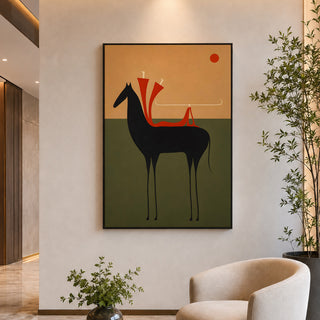 Crimson Rider Wall Art | Premium Modern Decor | HD Canvas Print, Ready to Hang. (MOWA83)