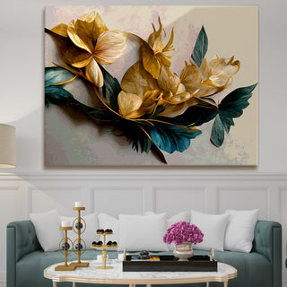 PAPER PLANE DESIGN Canvas Floral Wall Art: A Symphony of Nature's Elegance Large Size Canvas Framed Paintings For Living Room, Office, Home Decor. (FLWA05)