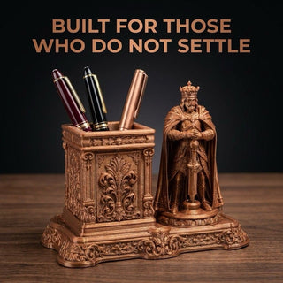 Royal King pen stand on a dark background