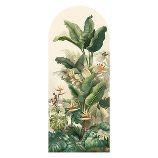 Tropical Arch Wall Mural – Peel & Stick Banana Leaf & Bird of Paradise Wallpaper – Waterproof Self Adhesive Canvas Texture for Bedroom, Living Room & Entryway, 6ft x 2.5ft (VDWS06)
