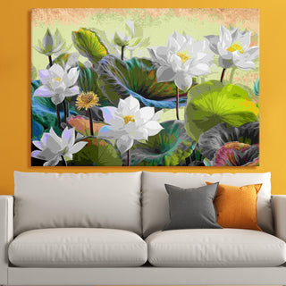 PAPER PLANE DESIGN Canvas Floral Wall Art: A Symphony of Nature's Elegance Large Size Canvas Framed Paintings For Living Room, Office, Home Decor. (FLWA02)