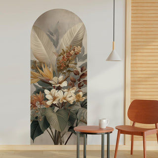 Tropical Arch Wall Mural – Peel & Stick Orchid & Bird of Paradise Wallpaper – Waterproof Self Adhesive Canvas Texture for Bedroom, Living Room & Entryway, 6ft x 2.5ft (VDWS03)