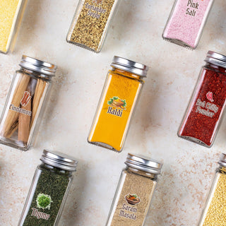 Permanent Kitchen Stickers for Condiments, Pulses, Spices etc. Waterproof, Scratch Proof UV DTF Stickers for All Hard Surfaces Like Glass, Wood, Metal, Ceramic, Plastic etc.