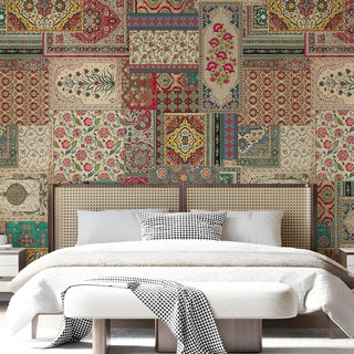 Ethnic Indian Wall Murals. Traditional Mughal Art Full Wall Wallpaper. (ETHMRL001)