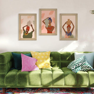 Africa Women silhouettes Wall Art Canvas Painting Framed For Living Room 