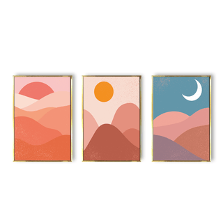 Abstract landscapes set with sunrise, sunset, night- Luxury Canvas Painting 