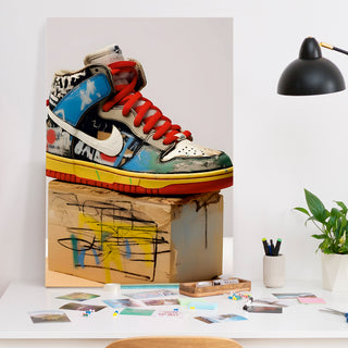 Urban Sole – Graffiti Style Sneaker Wall Art, HD Canvas Print, Framed, Ready to Hang. (POMWA336)