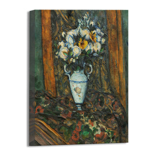 Flowers in a Vase – Paul Cézanne Painting | HD Canvas Print | Ready to Hang | Wall Art for Bedroom, living room, Hallway (PCWA04)