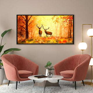 Amazing Wildlife Wall Art. Large Canvas Framed Digital Reprints of Jungle, Wildlife, Animals and Birds. Ready To Hang. Size:  24 Inch x 48 Inch (WBWA30) - Khirki.in 