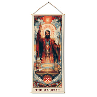 The Magician Tarot Wall Hanging Tapestry, Thick fabric, HD Print, Ready to Hang Wall Décor. Size 24 In x 60 In. (TAROTTPS13)
