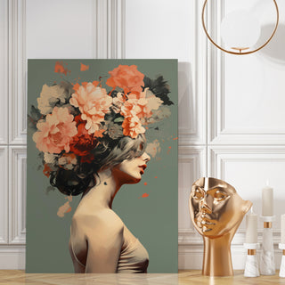 The Floral Crown Wall Art Painting, HD Canvas Print, Framed, Ready to Hang. (BOWA10)