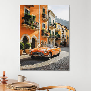 Italian Summer Drive Wall Art Painting, HD Canvas Print, Framed, Ready to Hang. (VINWA157)