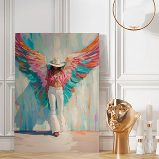 Angel Wings Creative Wall Art painting, HD Canvas Print, Framed, Ready to Hang. (POMA10)