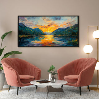 Sunrise Wall Art Painting, HD Canvas Print, Framed, Ready to Hang. (VASWA001)