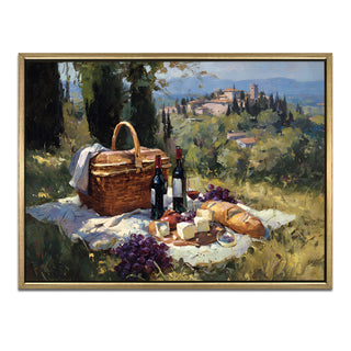 European Cityscape Wall Art, HD Canvas Print, Golden Floater Framed, Ready to Hang, (36 In x 48 In) (EURO-WA-80)