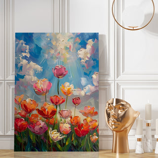 Sunlit Blossoms Wall Art Painting, HD Canvas Print, Framed, Ready to Hang. (AMWA18)